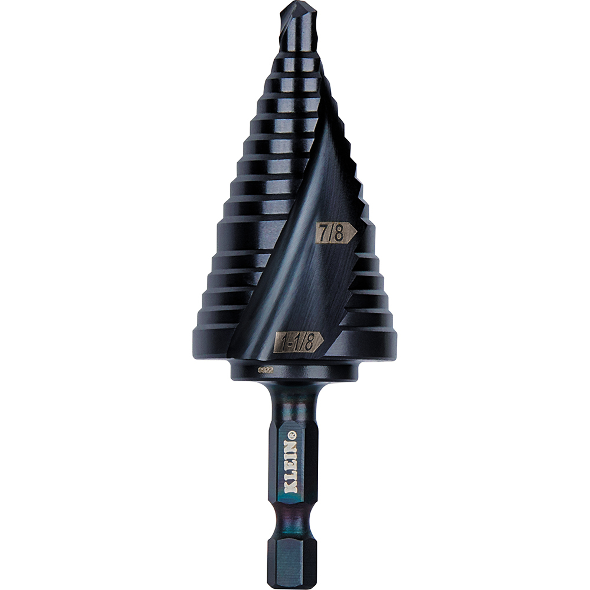 Klein Tools, Step Drill Bit, Quick Release, Double Spiral Flute, Size (SAE) Multiple in, Included (qty.) 1 Model# QRST11